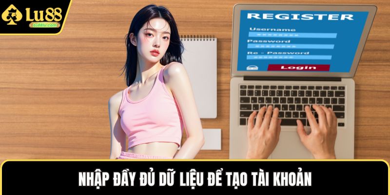 Nhập đầy đủ dữ liệu để tạo tài khoản